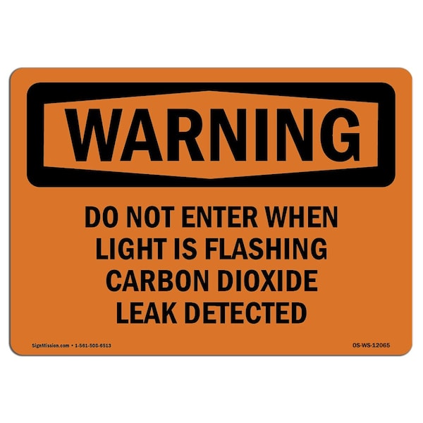 OSHA Warning Sign, 18" Height, 24" Width, Do Not Enter When Light Is Flashing Carbon, Landscape